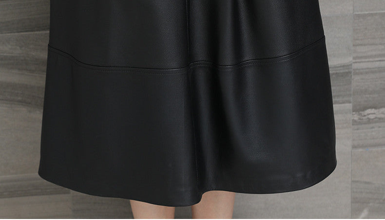 "Jupe Mi-Longue en Cuir pour Femme"
