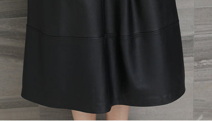 "Jupe Mi-Longue en Cuir pour Femme"