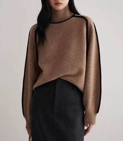 Pull en Maille Côtelée Texturée Coupe Élégante