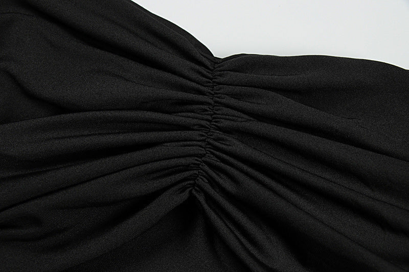 Robe Longue Élégante Épaule Dénudée Coupe Ajustée pour Femme