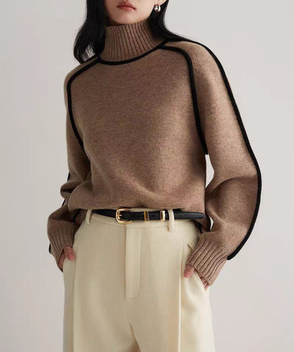 Pull en Maille Côtelée Texturée Coupe Élégante